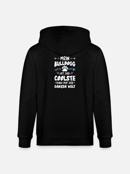bulldog hund spruch - Stanley/Stella Unisex Bio-Kapuzenjacke CULTIVATOR  - Schwarz