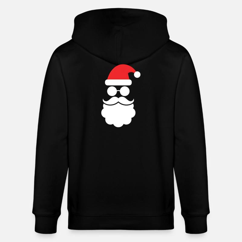 Weihnachtsmann mit Bart Minimal Kopf Design - Stanley/Stella Unisex Bio-Kapuzenjacke CULTIVATOR - Schwarz