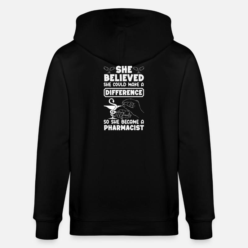 Pharmacien Technicien Pharmaceutique - Veste à capuche bio CULTIVATOR Stanley/Stella Unisexe - noir