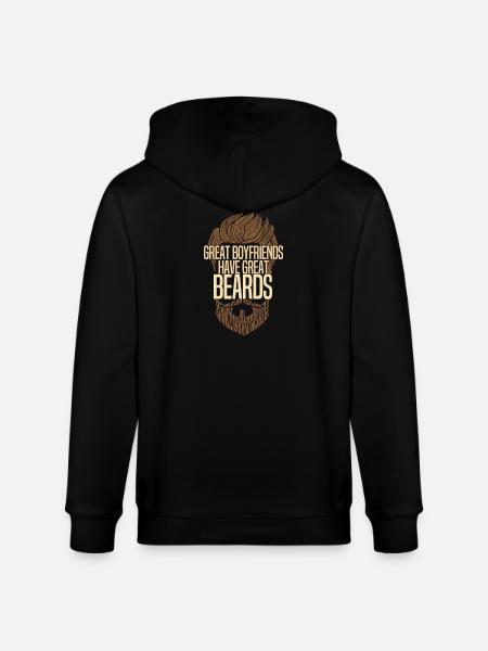 Great Boyfriends Have Great Beards - Stanley/Stella CULTIVATOR Unisex Organic Hooded Jacket - black