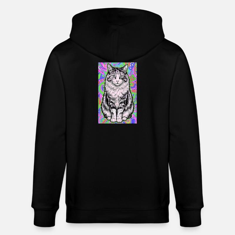 chat - Veste à capuche bio CULTIVATOR Stanley/Stella Unisexe - noir