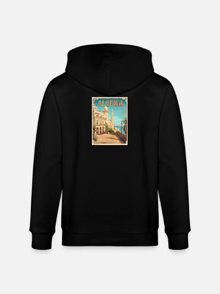Algeria Coastal Historical View - Stanley/Stella CULTIVATOR  Unisex Organic Hooded Jacket - black