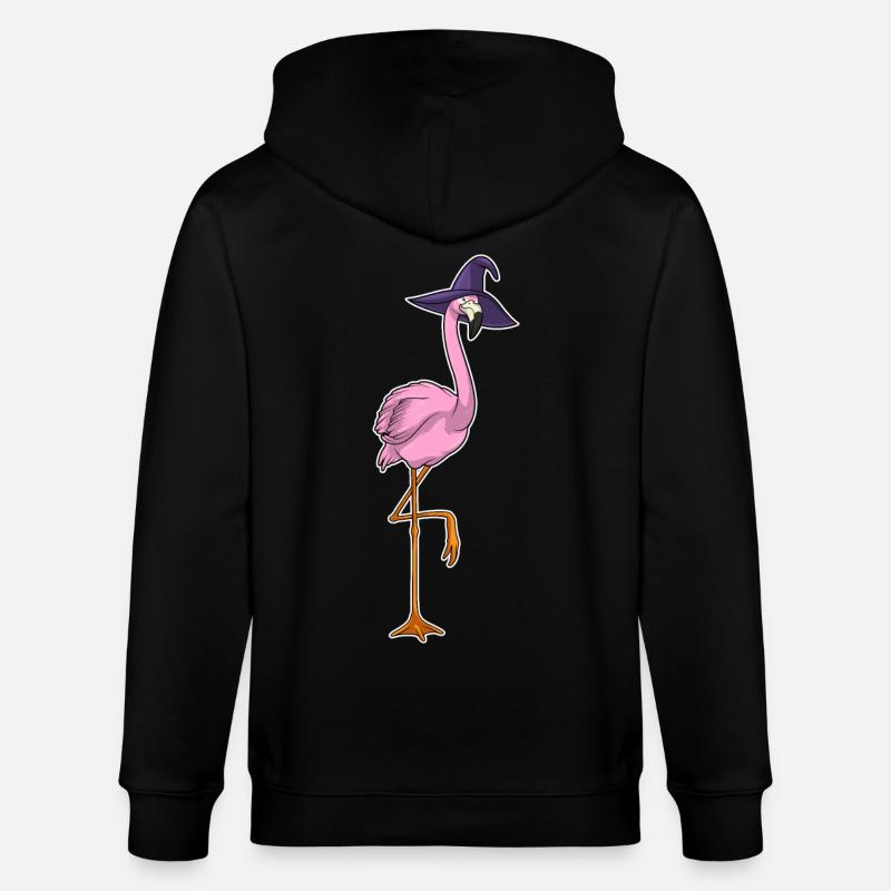 Flamingo Witch Hat - Stanley/Stella CULTIVATOR  Unisex Organic Hooded Jacket - black