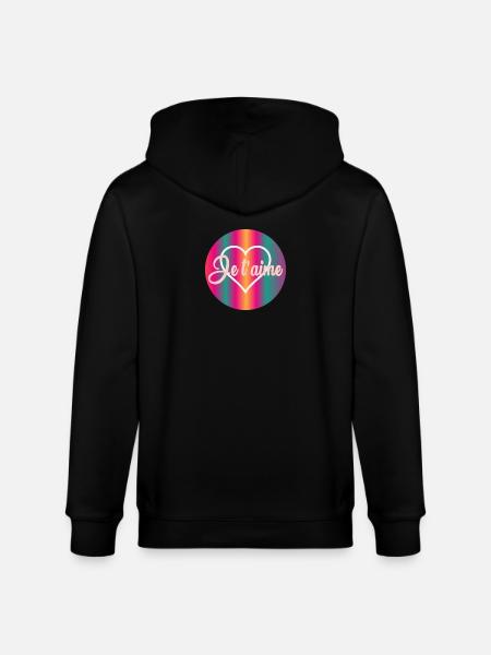 HEART I LOVE YOU - Stanley/Stella CULTIVATOR  Unisex Organic Hooded Jacket - black
