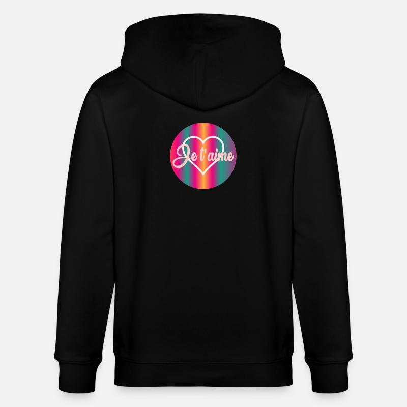 HERZ, ICH LIEBE DICH - Stanley/Stella Unisex Bio-Kapuzenjacke CULTIVATOR  - Schwarz