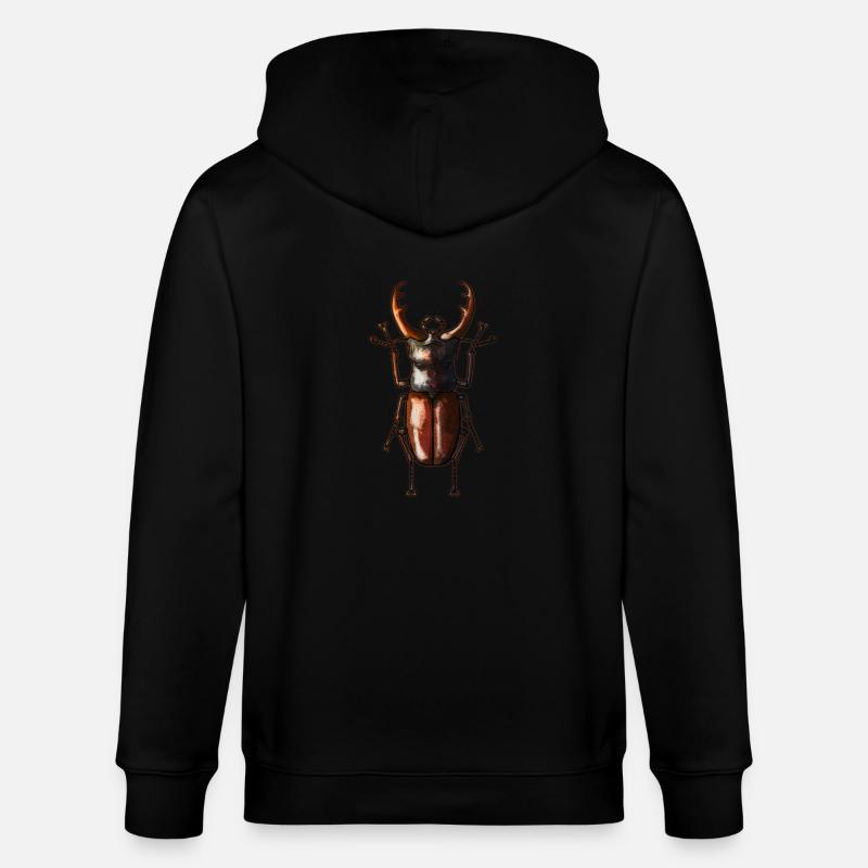 Hirschkäfer - Stanley/Stella Unisex Bio-Kapuzenjacke CULTIVATOR  - Schwarz