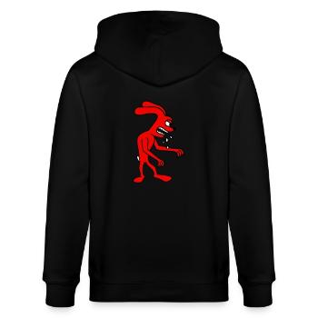 Hase Monster Böse gefräßig Halloween Sabber Spucke - Stanley/Stella Unisex Bio-Kapuzenjacke CULTIVATOR  - Schwarz - Hinten - Anna (173cm)