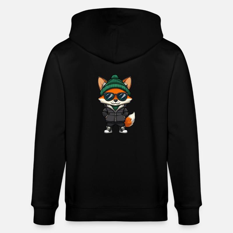 Bande dessinée d’hiver Fox - Veste à capuche bio CULTIVATOR Stanley/Stella Unisexe - noir