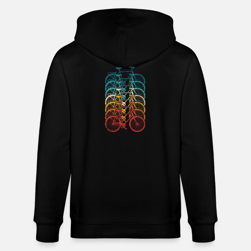Rainbow Bike Stack Gradient - Stanley/Stella CULTIVATOR  Unisex Organic Hooded Jacket - black