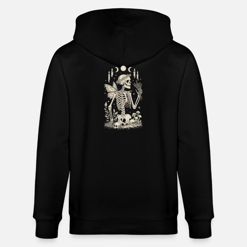 Gothic Skelett Fee mit Mondphasen - Stanley/Stella Unisex Bio-Kapuzenjacke CULTIVATOR  - Schwarz