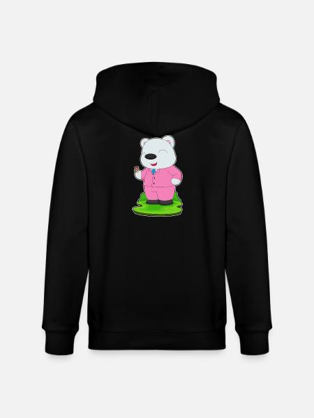 polar bear groom wedding ring wedding - Stanley/Stella CULTIVATOR Unisex Organic Hooded Jacket - black