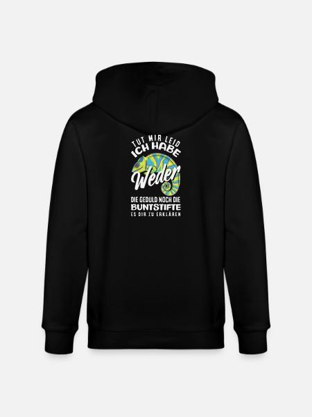 Neither patience nor crayons – sarcasm - Stanley/Stella CULTIVATOR Unisex Organic Hooded Jacket - black