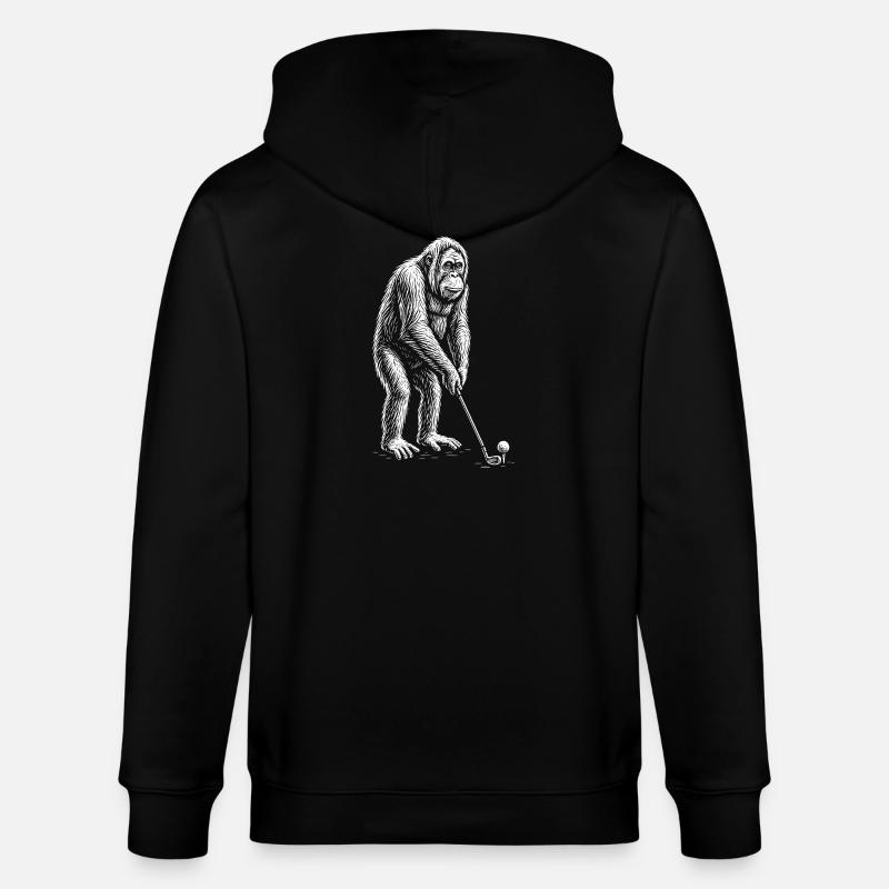 Putts de golf orang-outans - Veste à capuche bio CULTIVATOR Stanley/Stella Unisexe - noir