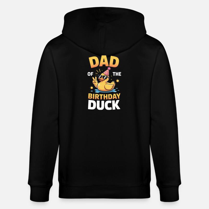 Papa du canard d’anniversaire - Veste à capuche bio CULTIVATOR Stanley/Stella Unisexe - noir
