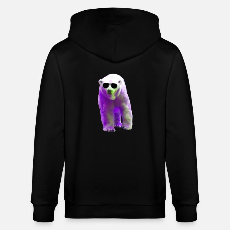 Polar Bear - Eisbär - Stanley/Stella Unisex Bio-Kapuzenjacke CULTIVATOR  - Schwarz