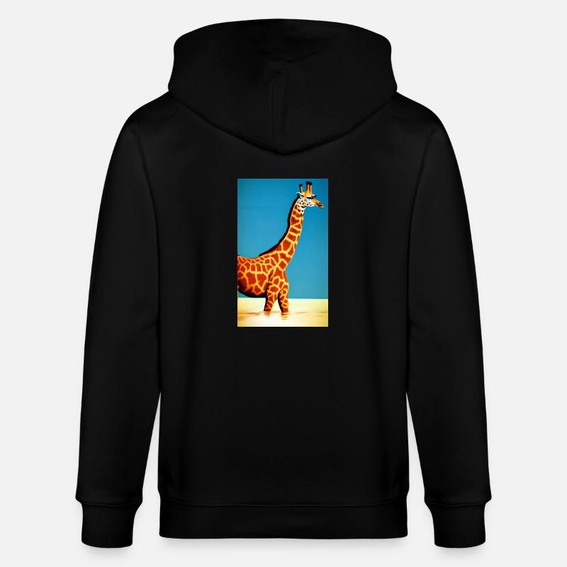 Cool Comic Drawing Giraffe Giraffa - Stanley/Stella CULTIVATOR  Unisex Organic Hooded Jacket - black