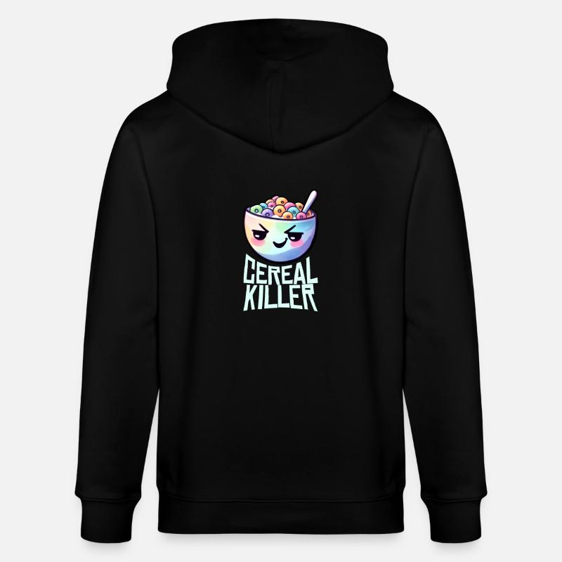 Cereal Killer Breakfast Pun - Stanley/Stella CULTIVATOR  Unisex Organic Hooded Jacket - black