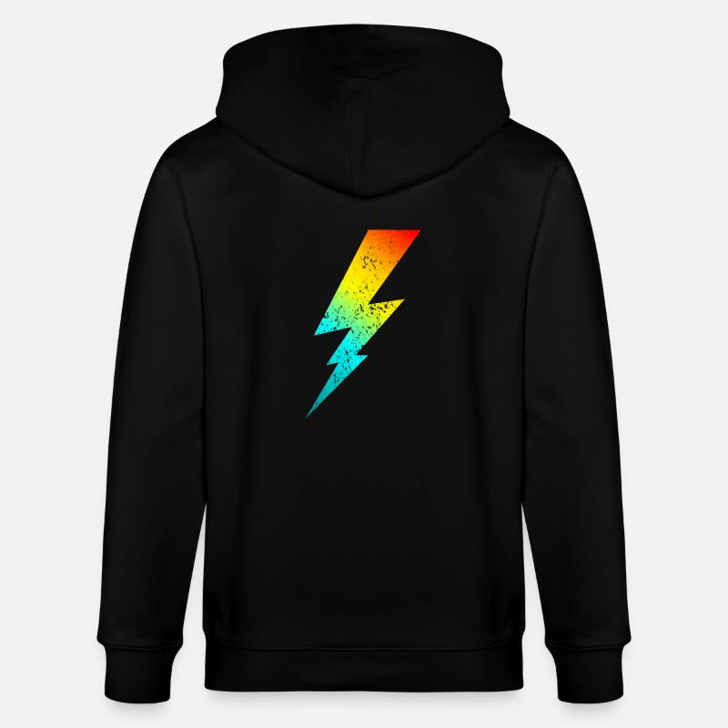 80s bolt lighting classic - Stanley/Stella Unisex Bio-Kapuzenjacke CULTIVATOR  - Schwarz