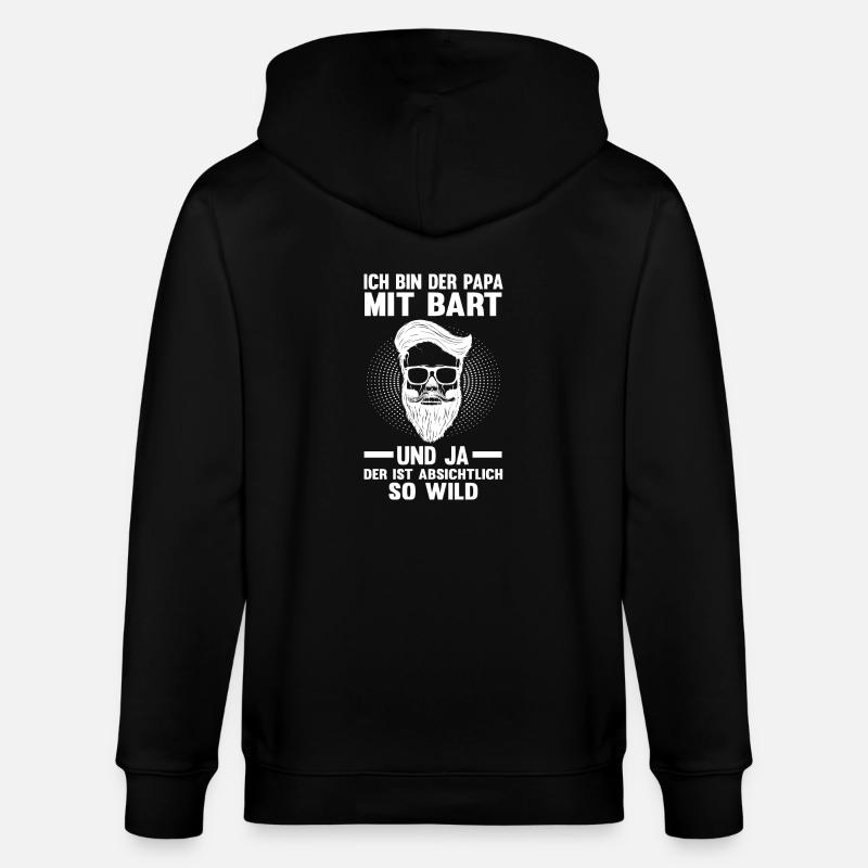 Dad with a beard - Stanley/Stella CULTIVATOR Unisex Organic Hooded Jacket - black