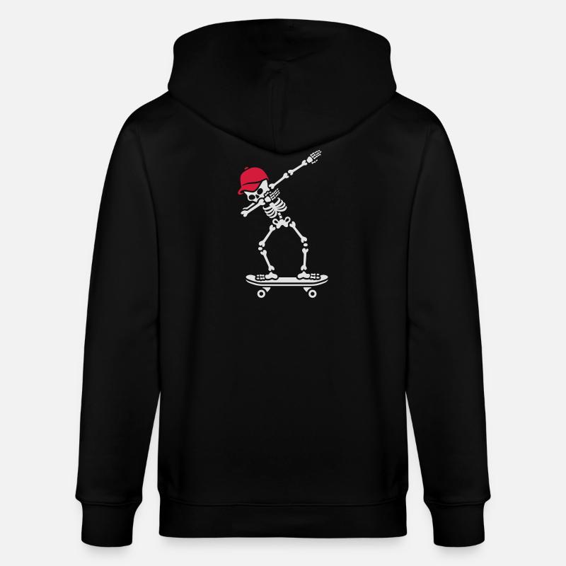 Dab dabbing skeleton skateboard skater - Veste à capuche bio CULTIVATOR Stanley/Stella Unisexe - noir