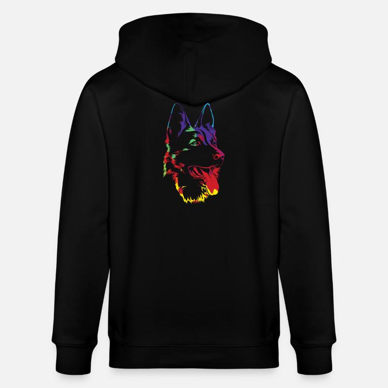 Schäferhund - deutscher Schäferhund - Geschenk - Stanley/Stella Unisex Bio-Kapuzenjacke CULTIVATOR  - Schwarz