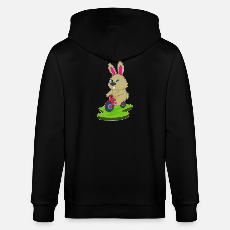 Lapin Vélo - Veste à capuche bio CULTIVATOR Stanley/Stella Unisexe - noir