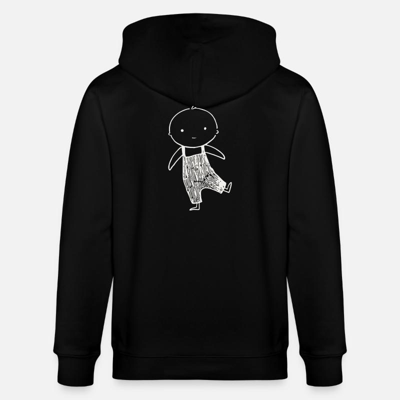 Tiny Doodle in Overalls - Stanley/Stella Unisex Bio-Kapuzenjacke CULTIVATOR - Schwarz