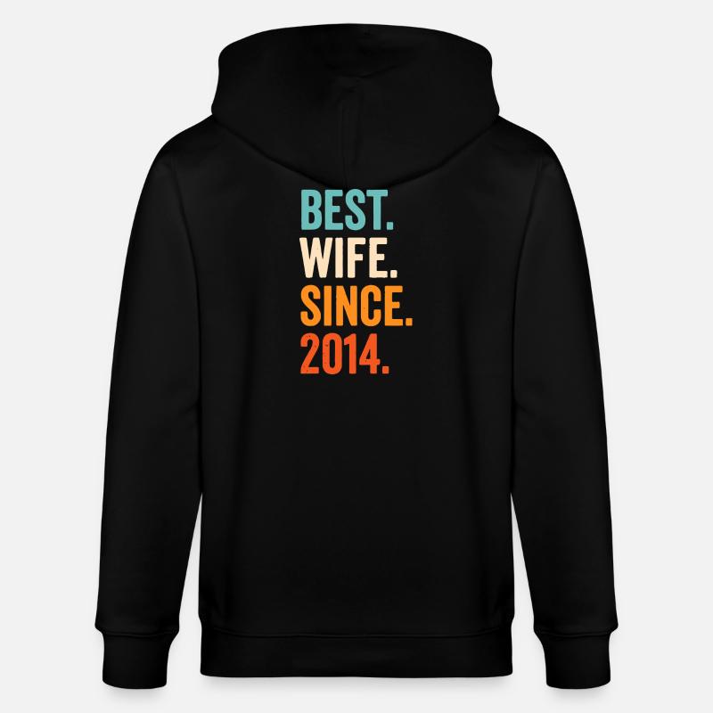 Beste Ehefrau seit 2014 - Stanley/Stella Unisex Bio-Kapuzenjacke CULTIVATOR - Schwarz