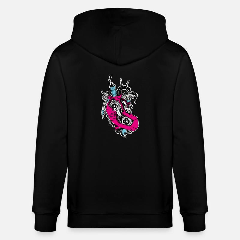 coeur de roue - Veste à capuche bio CULTIVATOR Stanley/Stella Unisexe - noir