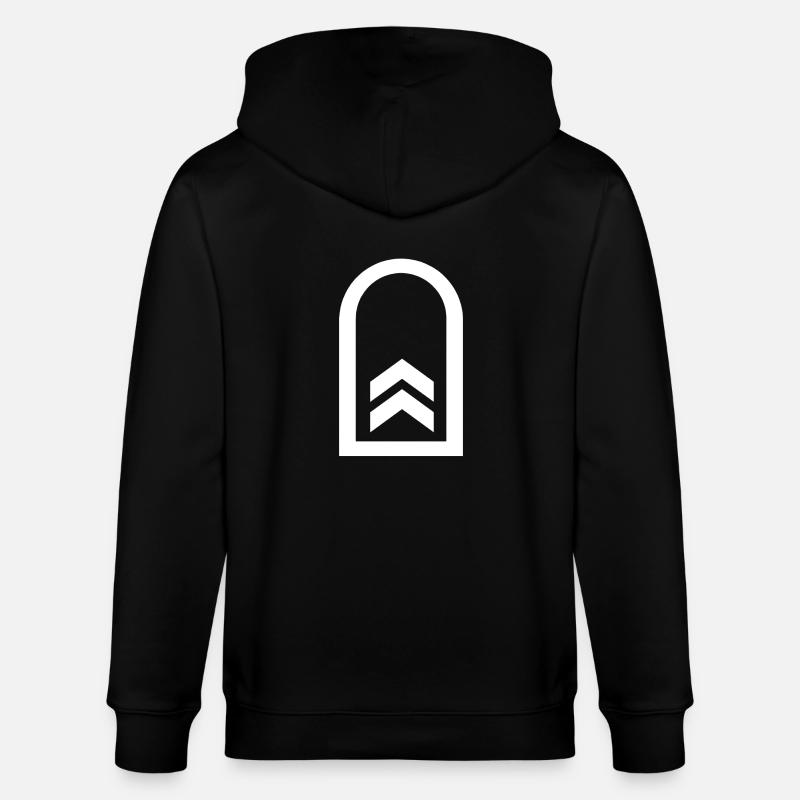 Master sergeant white - Stanley/Stella CULTIVATOR  Unisex Organic Hooded Jacket - black