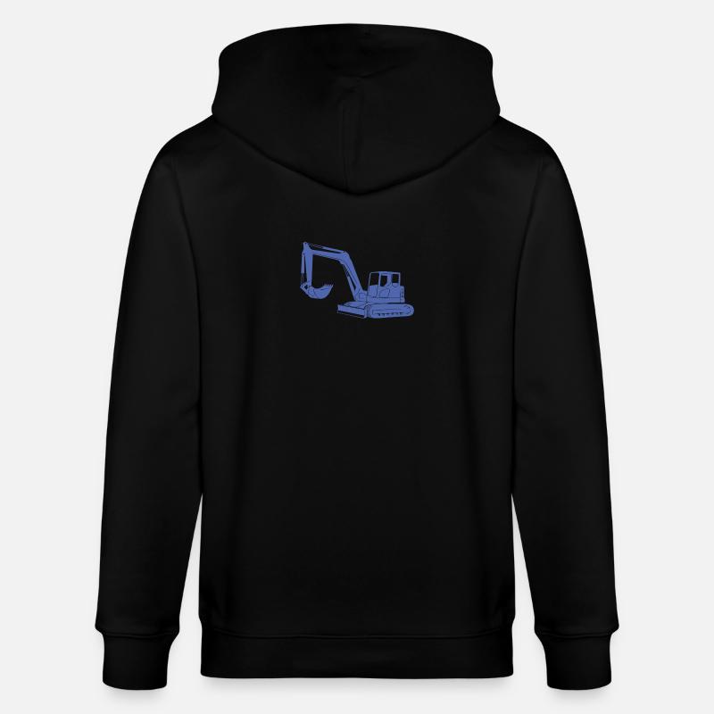 Baggerfahrer Silhouette - Baugeräteführer - Stanley/Stella Unisex Bio-Kapuzenjacke CULTIVATOR  - Schwarz