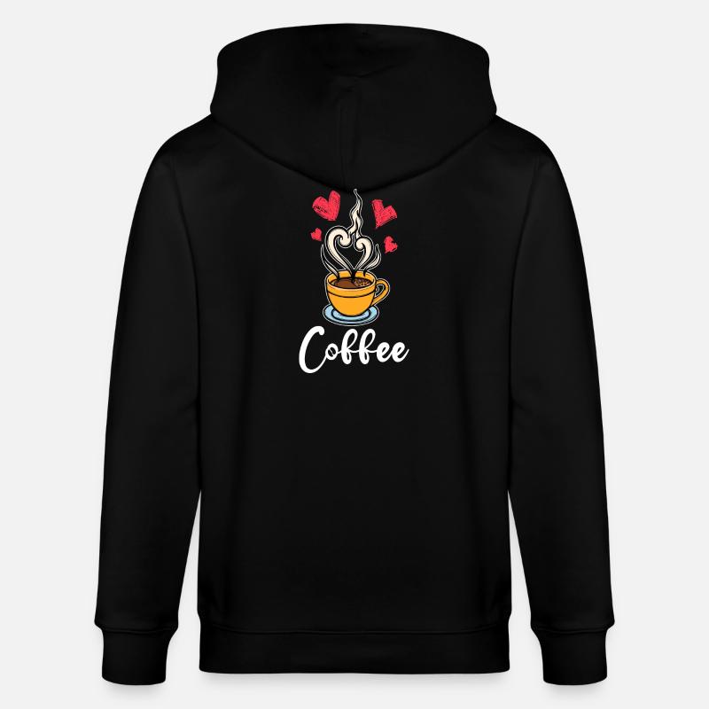 Koffein Kaffee Trinken Kaffeetrinker Spruch - Stanley/Stella Unisex Bio-Kapuzenjacke CULTIVATOR - Schwarz
