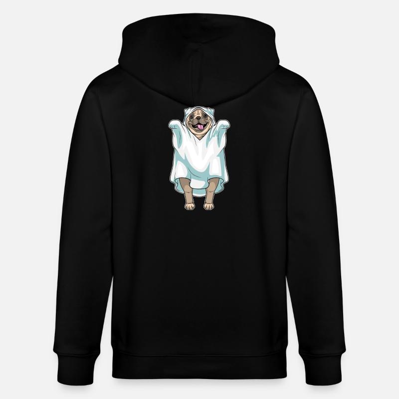 Mops Halloween Geist - Stanley/Stella Unisex Bio-Kapuzenjacke CULTIVATOR  - Schwarz
