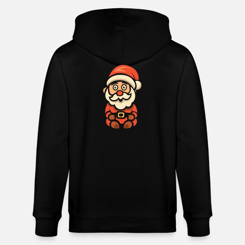 Mignon Père Noël dessin animé - Veste à capuche bio CULTIVATOR Stanley/Stella Unisexe - noir