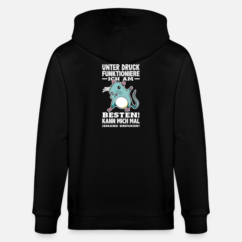 I function best under pressure - Stanley/Stella CULTIVATOR  Unisex Organic Hooded Jacket - black