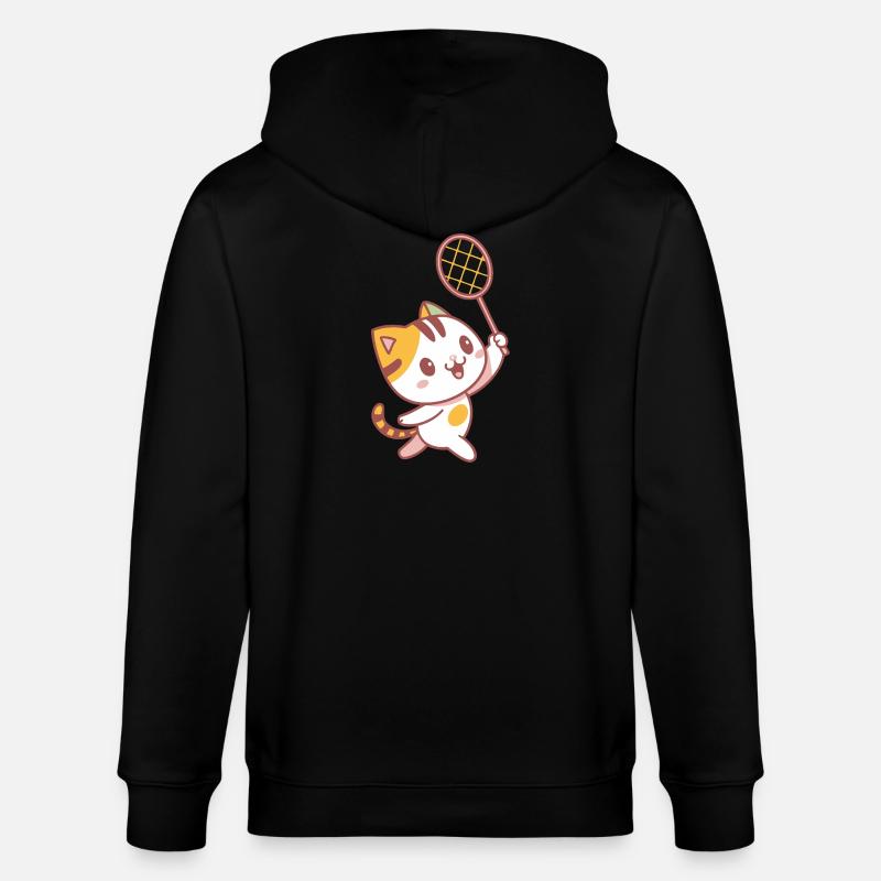 Chaton Badminton Joyeux - Veste à capuche bio CULTIVATOR Stanley/Stella Unisexe - noir
