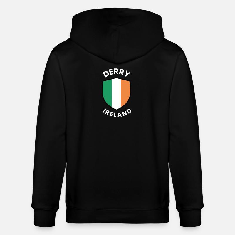 Drapeau du Derry Ireland Shield - Veste à capuche bio CULTIVATOR Stanley/Stella Unisexe - noir