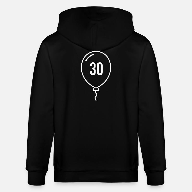 Ballon numéro 30 – Conception d’anniversaire rond - Veste à capuche bio CULTIVATOR Stanley/Stella Unisexe - noir