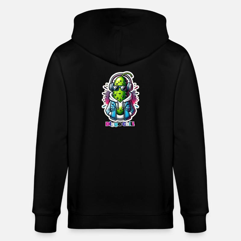 digga chill - Stanley/Stella Unisex Bio-Kapuzenjacke CULTIVATOR  - Schwarz