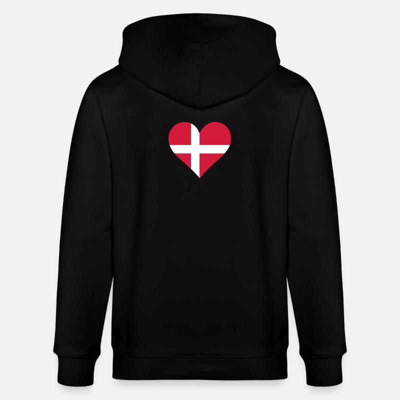 Un coeur pour le Danemark - Veste à capuche bio CULTIVATOR Stanley/Stella Unisexe - noir