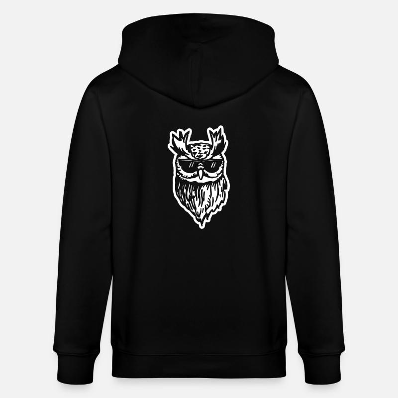 Eule - Stanley/Stella Unisex Bio-Kapuzenjacke CULTIVATOR  - Schwarz