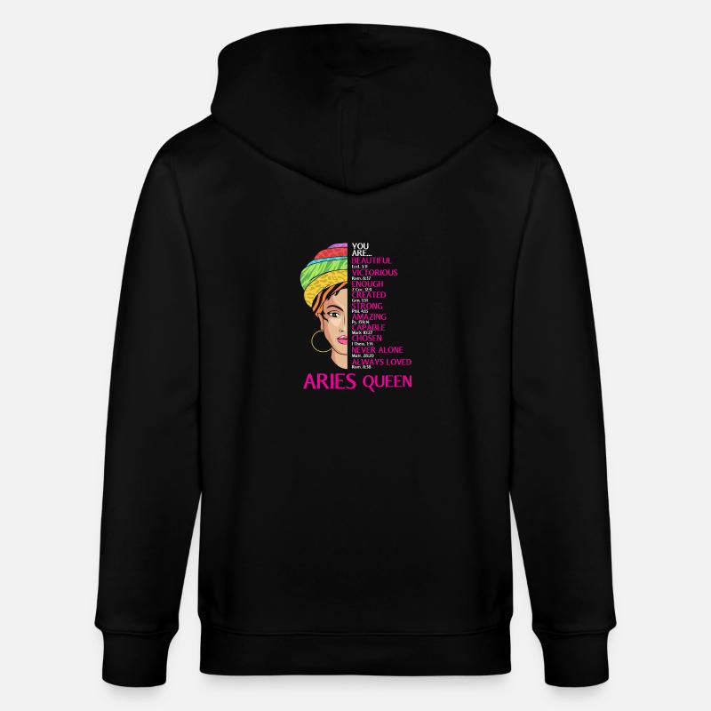 Sternzeichen Widder - Stanley/Stella Unisex Bio-Kapuzenjacke CULTIVATOR  - Schwarz