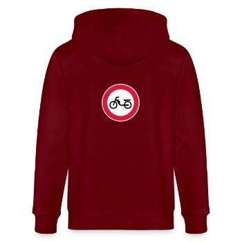 Mofa Moped Verbot Verbotsschild Verkehrsschild 2c - Stanley/Stella Unisex Bio-Kapuzenjacke CULTIVATOR  - Burgunderrot - Hinten - Anna (173cm)