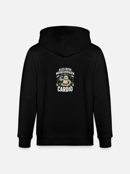Funny Gym Sloth Design - Stanley/Stella CULTIVATOR  Unisex Organic Hooded Jacket - black