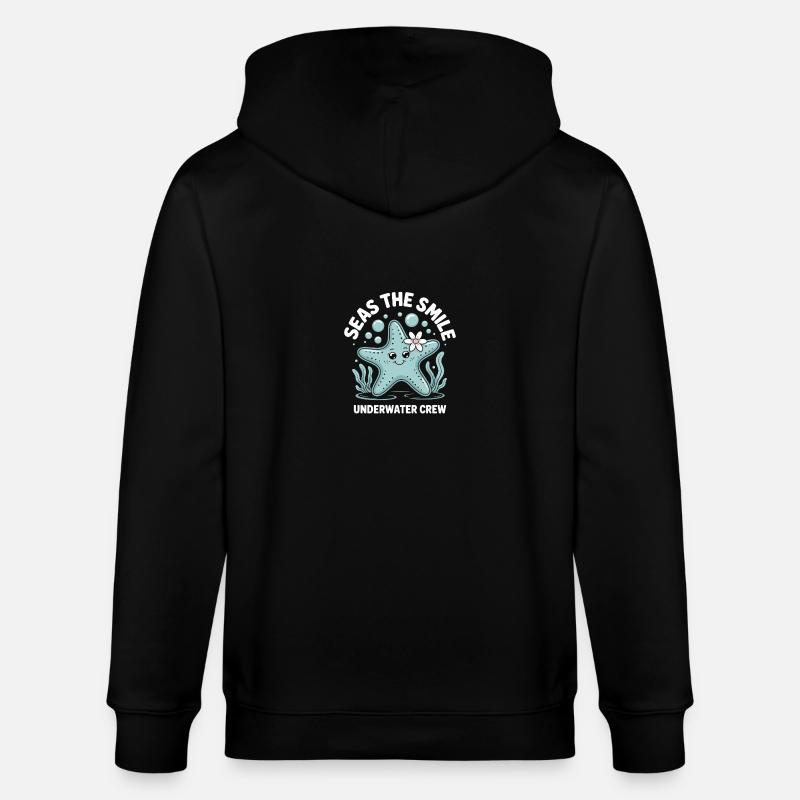 Design mignon d’étoile de mer - Veste à capuche bio CULTIVATOR Stanley/Stella Unisexe - noir