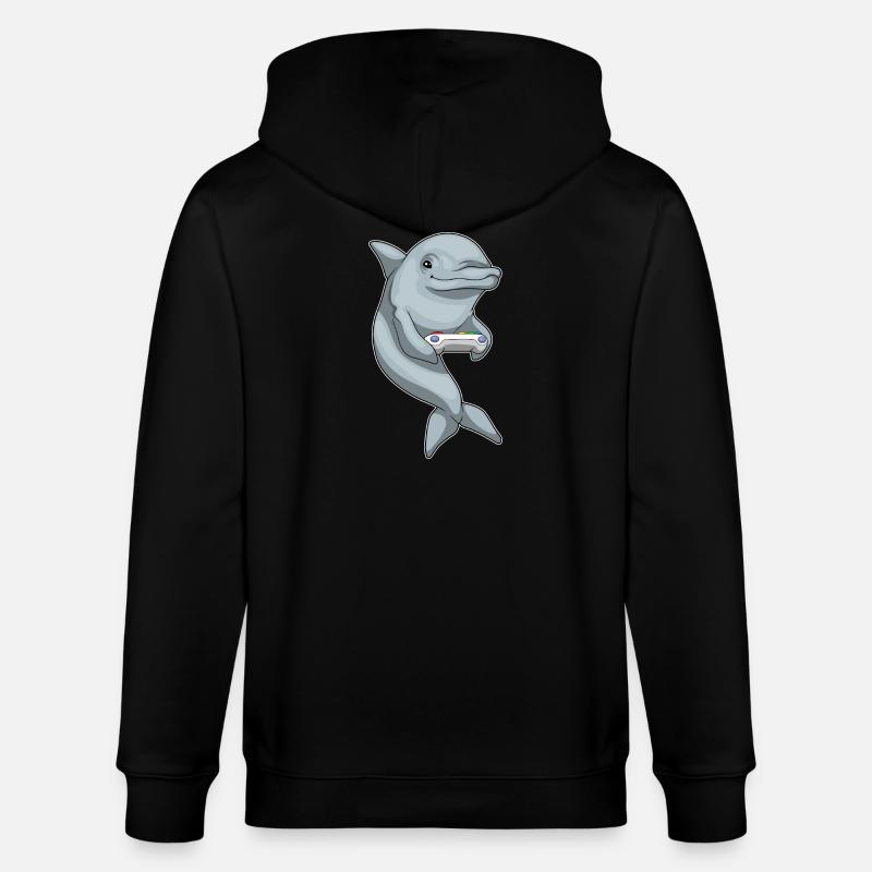 Delfin Gamer Controller - Stanley/Stella Unisex Bio-Kapuzenjacke CULTIVATOR  - Schwarz