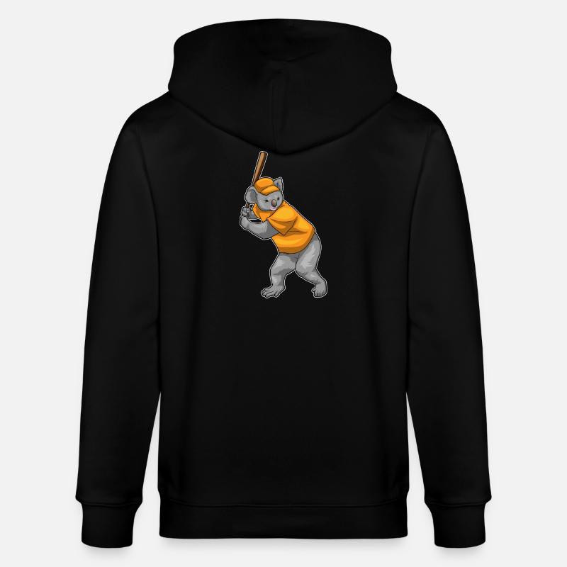 Koala Baseball Baseballschläger - Stanley/Stella Unisex Bio-Kapuzenjacke CULTIVATOR  - Schwarz