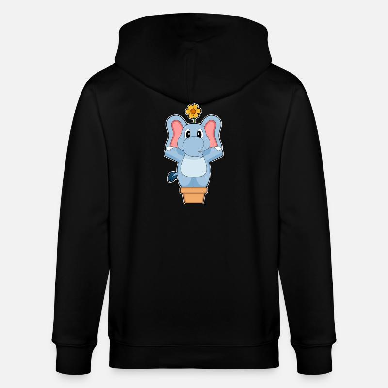 Elefant Blume - Stanley/Stella Unisex Bio-Kapuzenjacke CULTIVATOR  - Schwarz