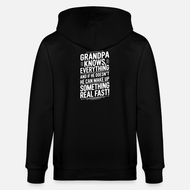 Papi sait tout Grand-père - Veste à capuche bio CULTIVATOR Stanley/Stella Unisexe - noir