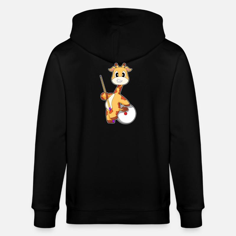 Giraffe Billiard Queue Sport - Stanley/Stella Unisex Bio-Kapuzenjacke CULTIVATOR - Schwarz